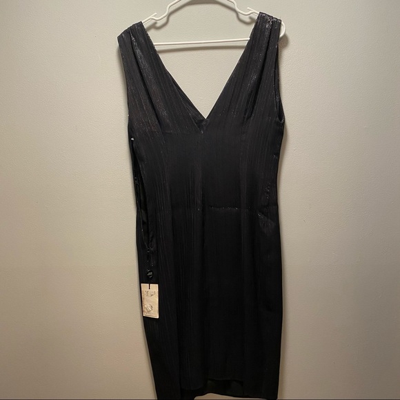 VTG NWT Gianni Versace Couture V Neck Shimmer Dress Size 40 - Picture 3 of 11